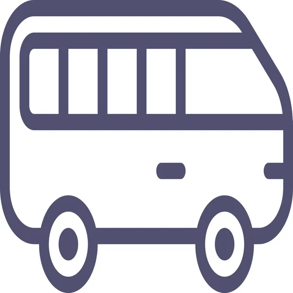 Minibus Taşıma Outline Biçiminde Özet Simgesi — Stok Vektör