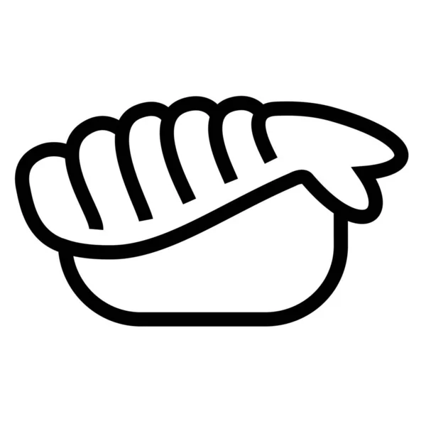 Camarones Sushi Mariscos Icono Estilo Esquema — Archivo Imágenes Vectoriales