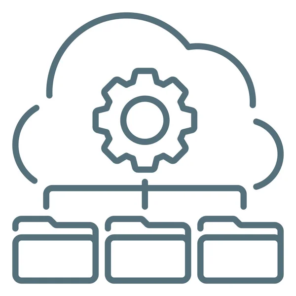 Icono Engranaje Datos Nube Categoría Marketing Seo — Archivo Imágenes Vectoriales