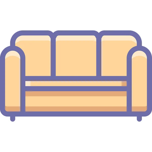 Couch Furniture Sofa Icon Filled Outline Style — Stock Vector