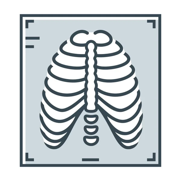 Medicina Fluorografía Icono Rayos Estilo Contorno Rellenado — Archivo Imágenes Vectoriales