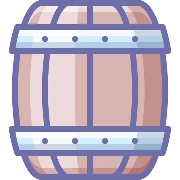 Barrel Beer Filled Outline Icon Filled Outline Style — Vector de stock