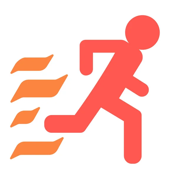 Evacuation Run Emergency Icon Solid Style — ストックベクタ