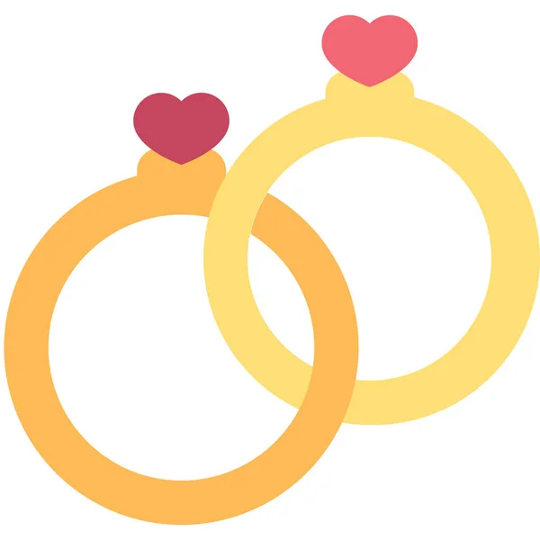 Huwelijk Relatie Ringen Icoon Liefde Romantiek Categorie — Stockvector