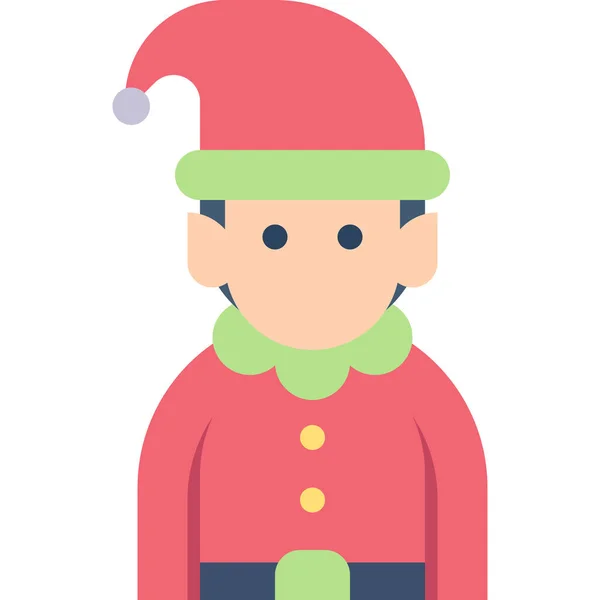 Avatar Icono Navidad Elfo Categoría Otros Días Festivos — Vector de stock