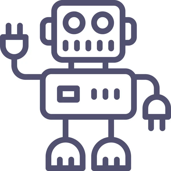 Ícone Robô Inteligência Artificial Estilo Esboço — Vetor de Stock