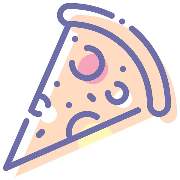 Пища Кусок Пиццы Значок Заполненном Набросок Стиле — стоковый вектор