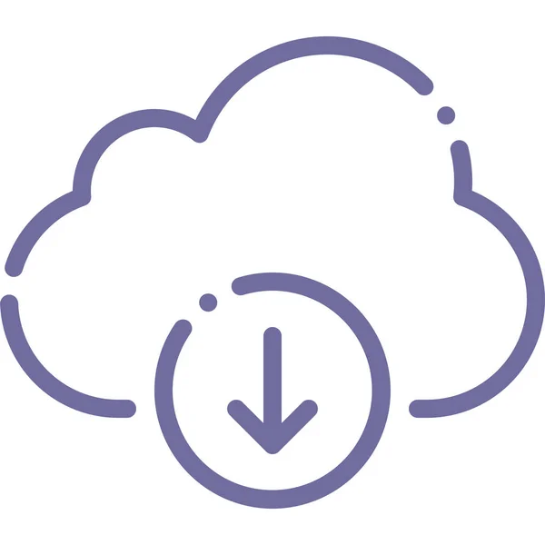 Ícone Download Dados Nuvem —  Vetores de Stock