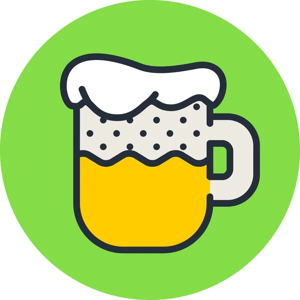 Αλκοόλ Μπύρα Ποτό Εικονίδιο Γεμιστό Περίγραμμα Στυλ — Διανυσματικό Αρχείο