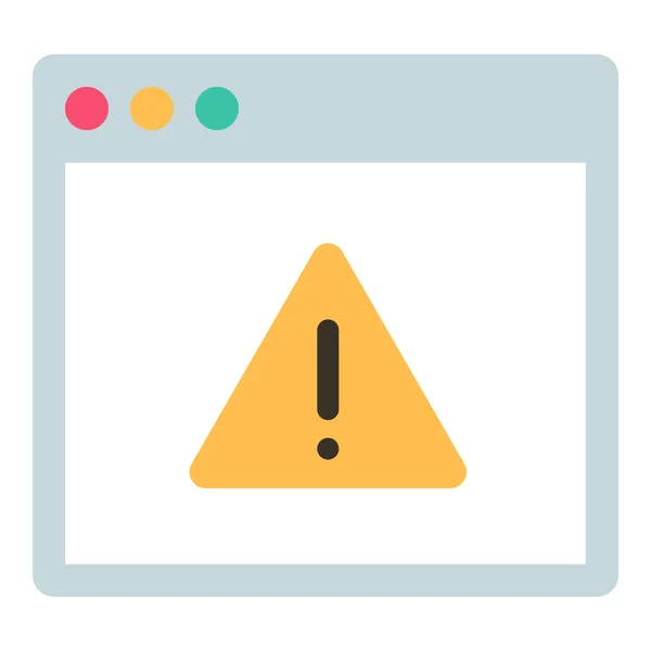 Alert App Warning Icon Flat Style — Stock Vector