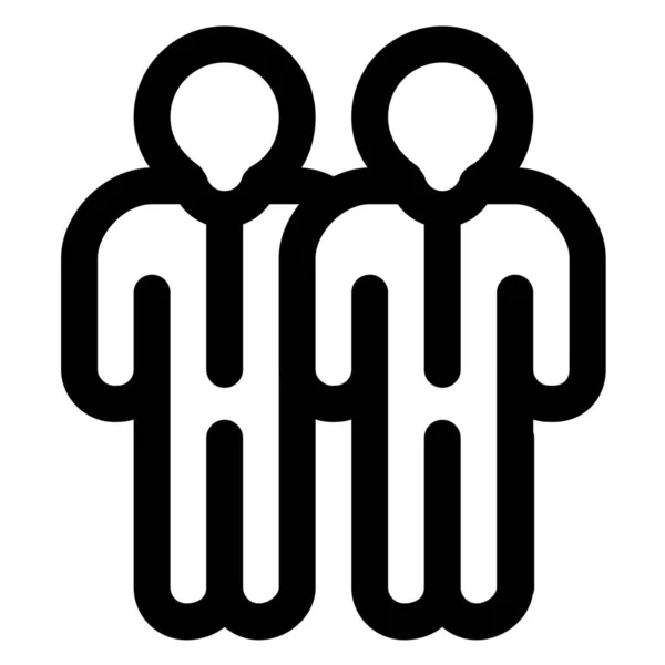 Group People Team Icon Outline Stil — Stockvektor