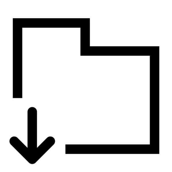 向下文件夹移动轮廓样式图标 — 图库矢量图片