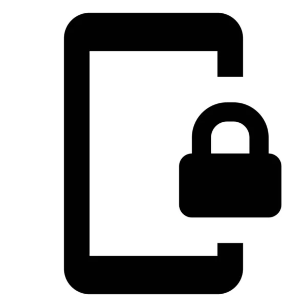 Κλειδαριά Κλειδωμένο Εικονίδιο Smartphone Στερεό Στυλ — Διανυσματικό Αρχείο