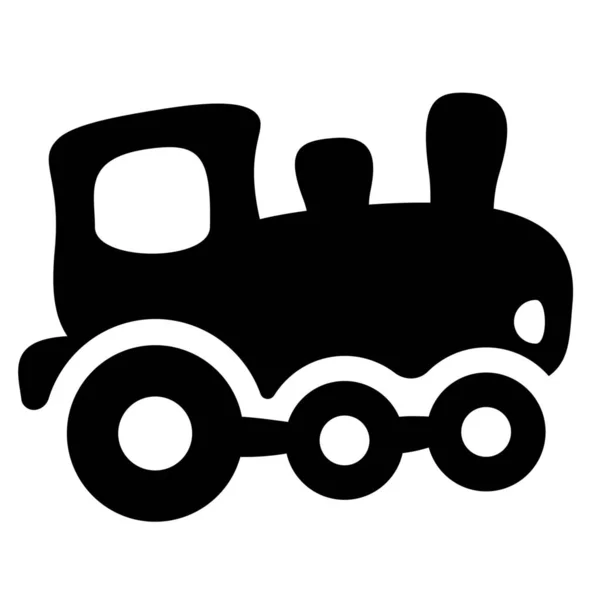 ソリッドスタイルの機関車列車アイコン — ストックベクタ