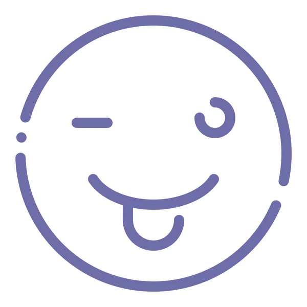 Emoji Icono Lengua Cara Estilo Esquema — Archivo Imágenes Vectoriales
