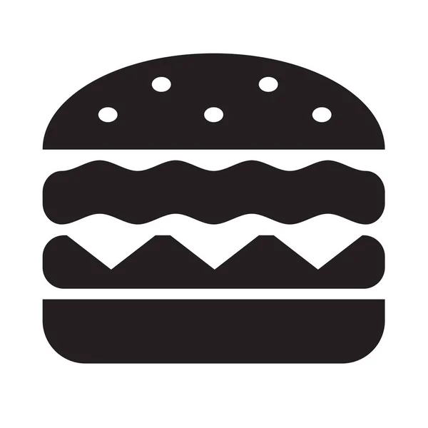 Burger Cheesburger Solid Ikon Fast Stil — Stock vektor