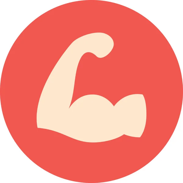 Biceps Icono Potencia Estilo Plano — Vector de stock