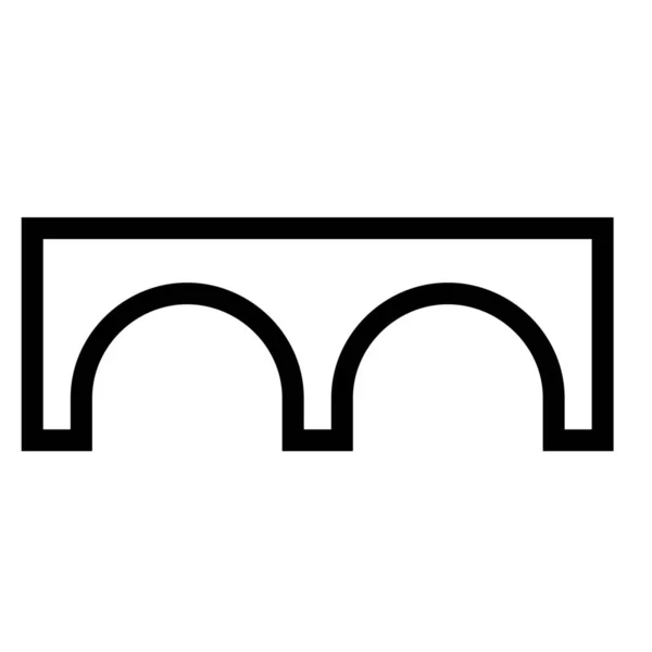 Brückenbau Umrisssymbol Umrissstil — Stockvektor