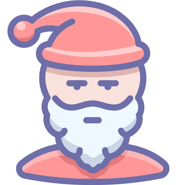 Claus Grootvader Santa Pictogram Gevulde Omtrek Stijl — Stockvector