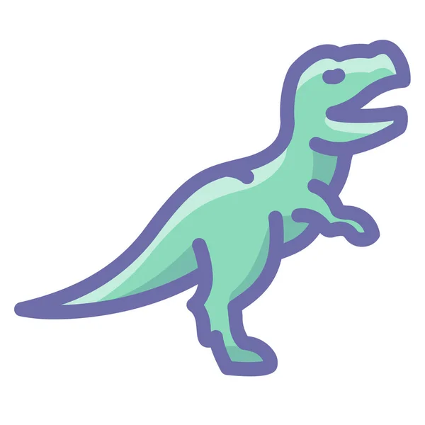 Dinosaurus Rex Gevulde Omtrek Pictogram Gevulde Omtrek Stijl — Stockvector