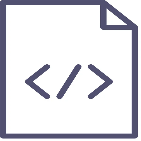 Code Icône Fichier Document Dans Style Outline — Image vectorielle