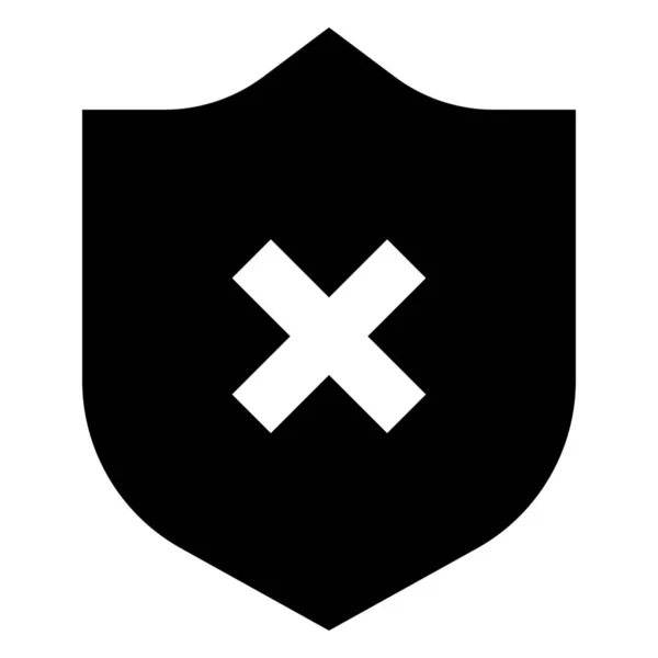 Protección Escudo Seguridad Icono Estilo Sólido — Archivo Imágenes Vectoriales