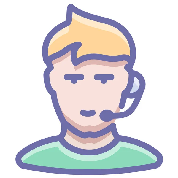 Avatar Man Support Icon Filled Outline Style — Stockový vektor