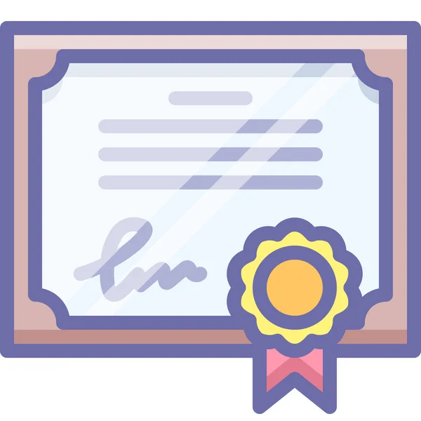 Certificado Garantía Icono Licencia Estilo Esquema Rellenado — Archivo Imágenes Vectoriales