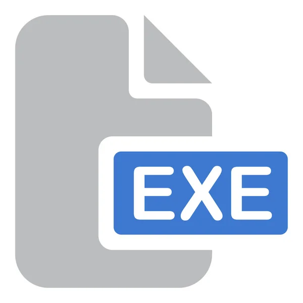 Exe Exécuter Icône Extension Dans Style Solide — Image vectorielle