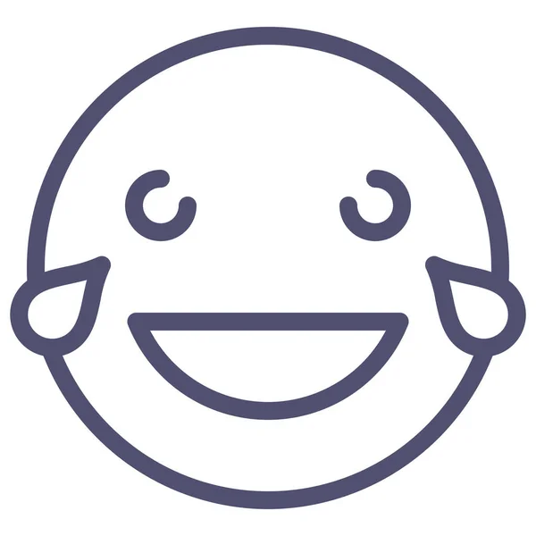 Emoji Laugh Smile Icon Outline Style — Stock Vector