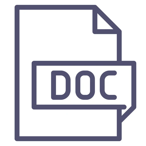 Icône Mot Fichier Doc Dans Style Outline — Image vectorielle