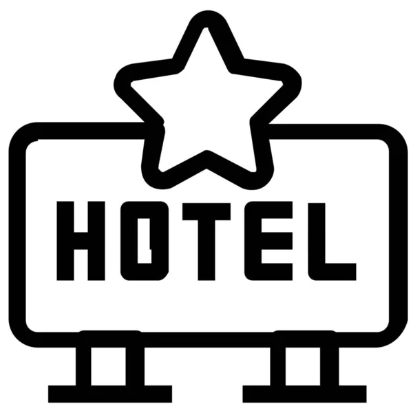 Alojamiento Clasificación Del Hotel Icono Estilo Esquema — Vector de stock