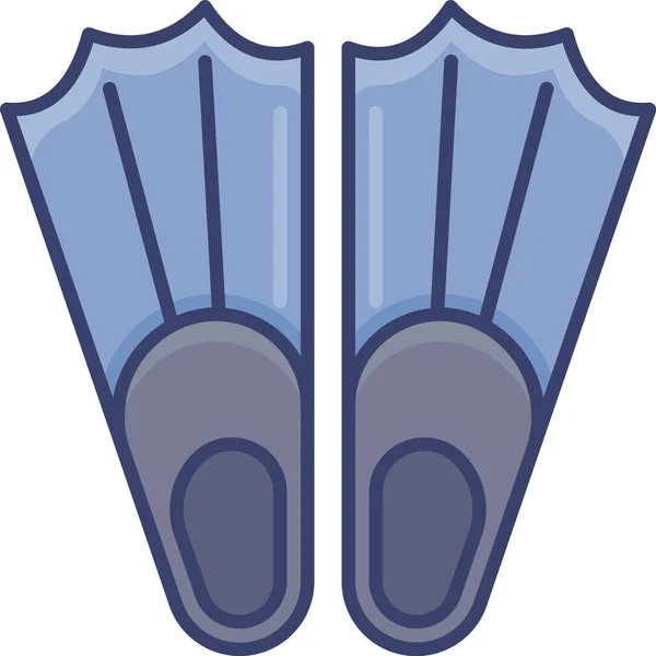 Equipment Flippers Summer Icon — Stock Vector