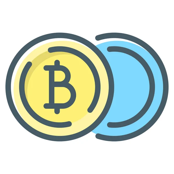 Значок Криптовалюти Bitcoin Стилі Заповненого Контуру — стоковий вектор