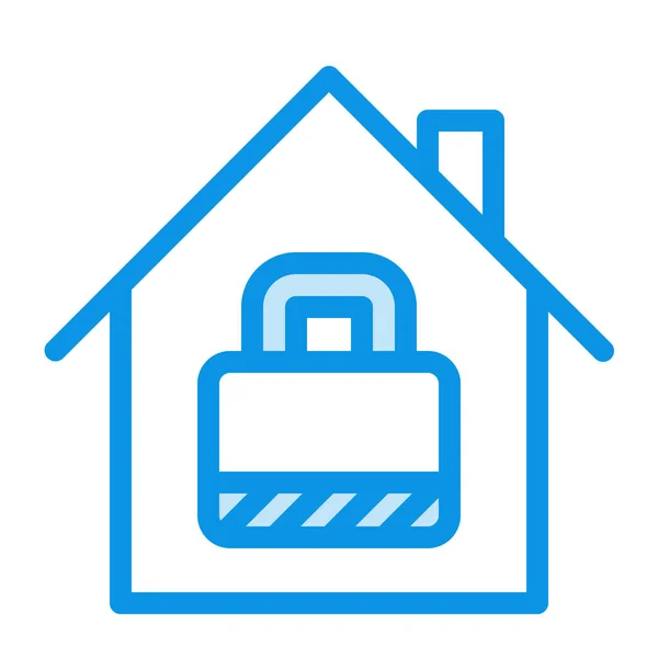 House Security Protected Icon Outline Style — Vetor de Stock