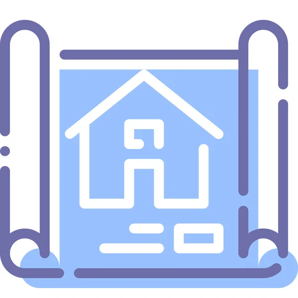 House Map Plan Icon Filled Outline Style — 스톡 벡터
