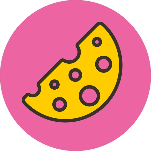 Cheese Food Maasdam Icon Filled Outline Style — 图库矢量图片