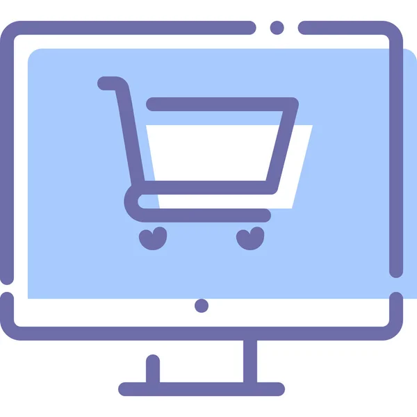 Computer Commerce Online Pictogram — Stockvector