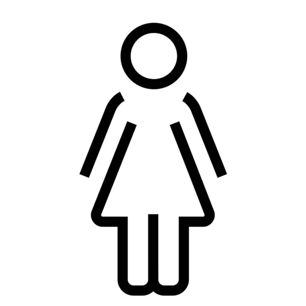 Vrouw Schets Tekens Symbolen Pictogram Contouren Stijl — Stockvector