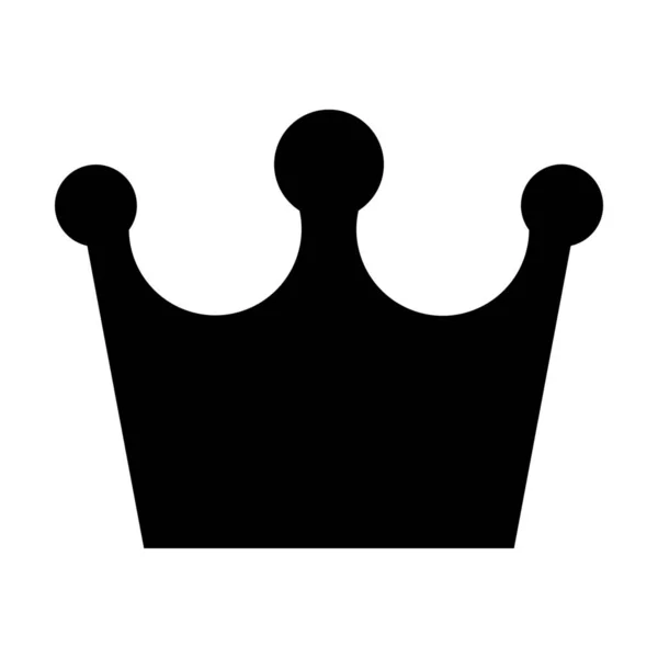 Корона Золотий Король Значок Суцільному Стилі — стоковий вектор