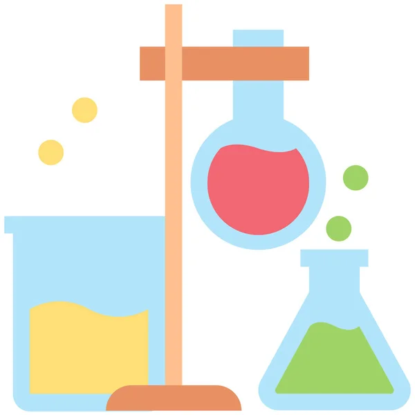 Química Química Experimento Icono Educación Escuela Categoría Aprendizaje — Vector de stock