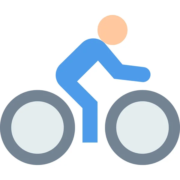 Cyklistický Sport Sportovec Ikona Plochém Stylu — Stockový vektor