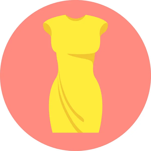 Kleidung Kleid Mode Ikone Flachen Stil — Stockvektor