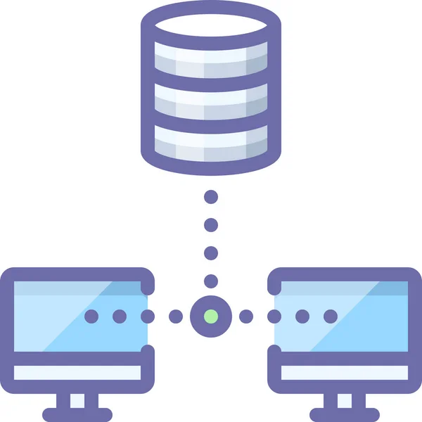 Copia Seguridad Base Datos Icono Sincronización Estilo Esquema Rellenado — Vector de stock