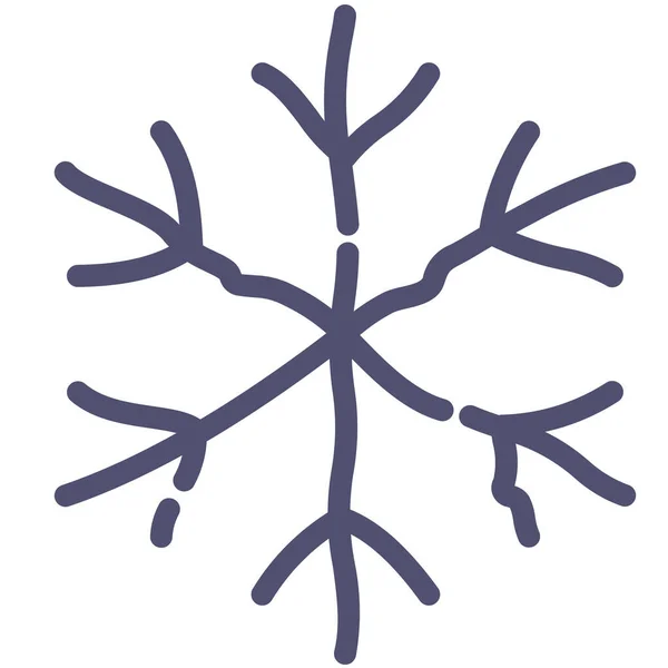 Escarcha Fría Copo Nieve Icono Estilo Handdrawn — Vector de stock