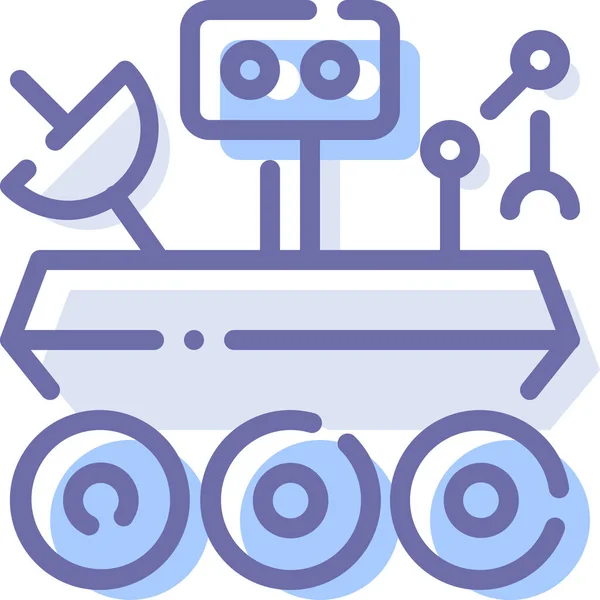 Kíváncsiság Robot Rover Ikon — Stock Vector