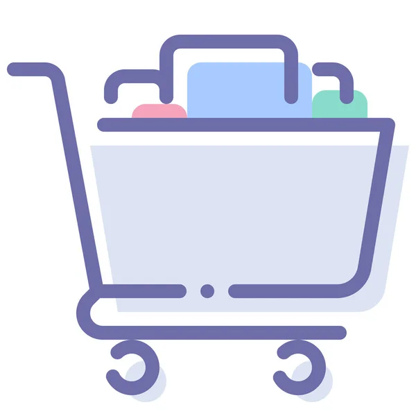 Cart Ecommerce Shop Icon Filled Outline Style — Stock Vector