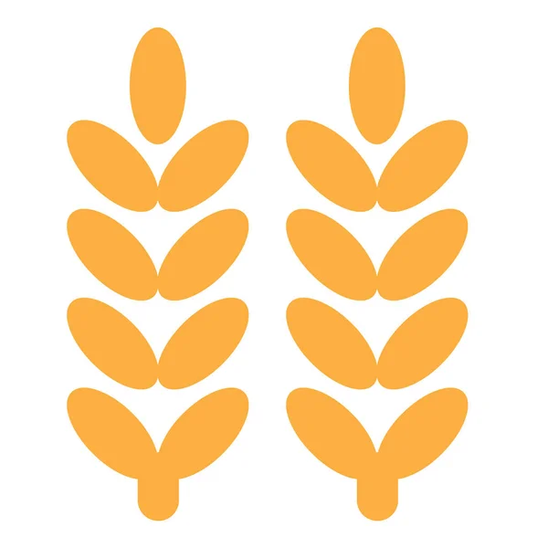 Значок Екологічної Пшениці Рослини Суцільному Стилі — стоковий вектор