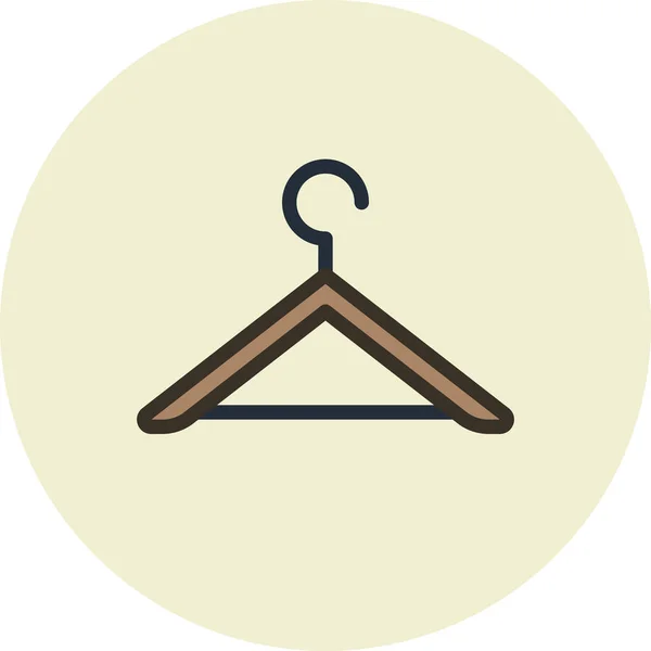 Clothes Furniture Hanger Icon Filled Outline Style — Stock Vector