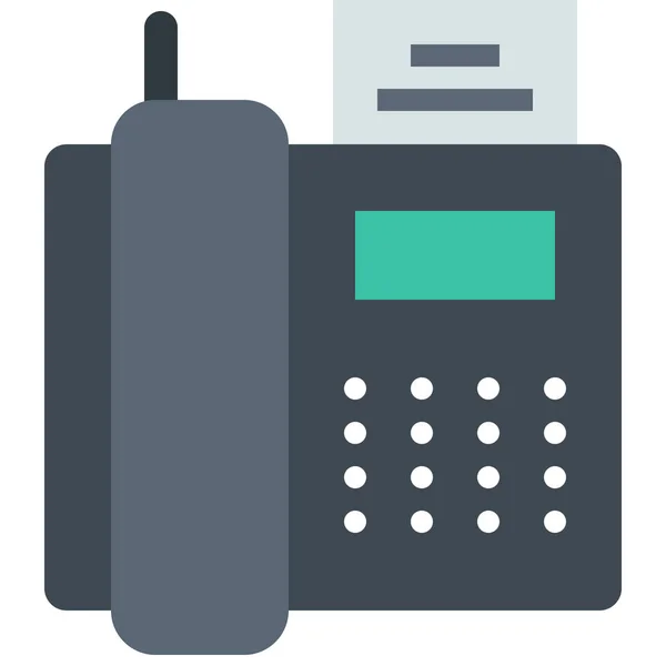 Appareil Fax Téléphone Icône Dans Style Plat — Image vectorielle